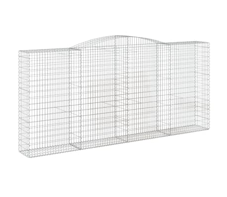 vidaXL arkveida gabiona grozi, 15gb., 400x50x180/200cm, cinkota dzelzs