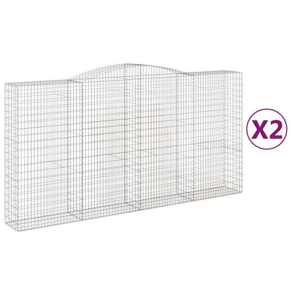 vidaXL kaarekujulised gabioonkorvid 2 tk, 400x50x200/220 cm, raud