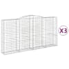 vidaXL kaarekujulised gabioonkorvid 3 tk, 400 x 50 x 200/220 cm, raud