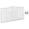 vidaXL kaarekujulised gabioonkorvid 5 tk, 400 x 50 x 200/220 cm, raud