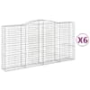 vidaXL kaarekujulised gabioonkorvid 6 tk, 400 x 50 x 200/220 cm, raud