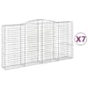 vidaXL kaarekujulised gabioonkorvid 7 tk, 400 x 50 x 200/220 cm, raud