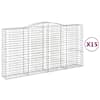 vidaXL kaarekujulised gabioonkorvid 15 tk, 400x50x200/220 cm, raud