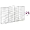 vidaXL kaarekujulised gabioonkorvid 3 tk, 400x50x220/240 cm, raud