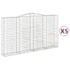 vidaXL kaarekujulised gabioonkorvid 5 tk, 400x50x220/240 cm, raud