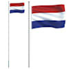 vidaXL Hollandi lipp ja lipumast, 6,08 m, alumiinium