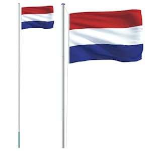vidaXL Hollandi lipp ja lipumast, 6,08 m, alumiinium