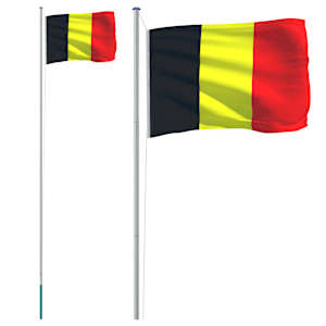 vidaXL Belgia lipp ja lipumast, 6,08 m, alumiinium