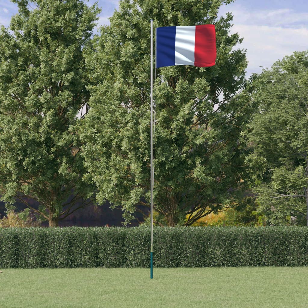 Francuska zastava i jarbol 6,23 m aluminijska Dom i vrt Naručite namještaj na deko.hr