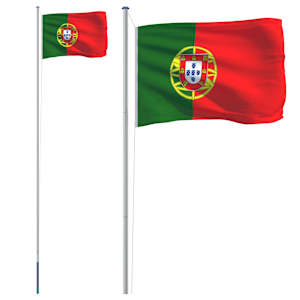 vidaXL Portugali lipp ja lipumast, 6,08 m, alumiinium