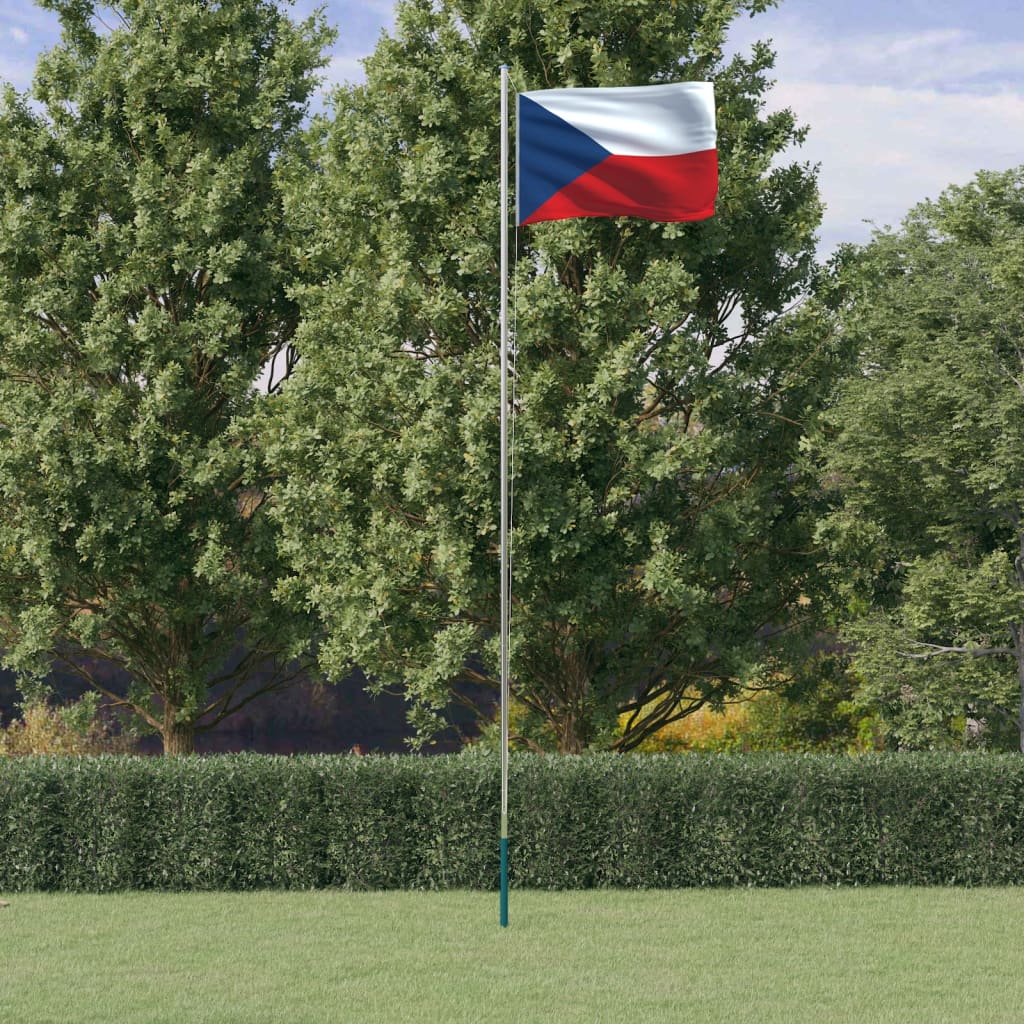 Petrashop  Vlajka Česka a stožár 6,23 m hliník