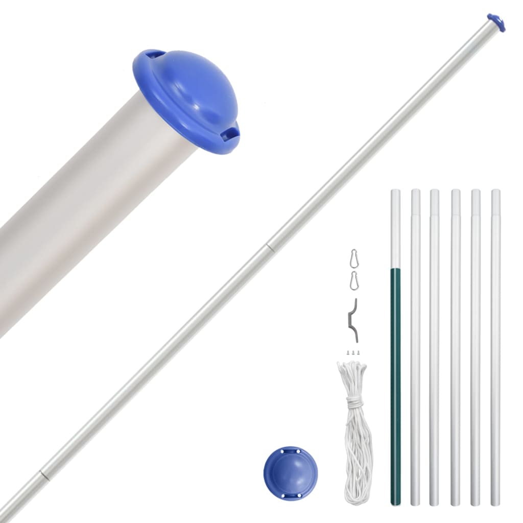vidaXL Steag SUA și stâlp din aluminiu, 6,23 m