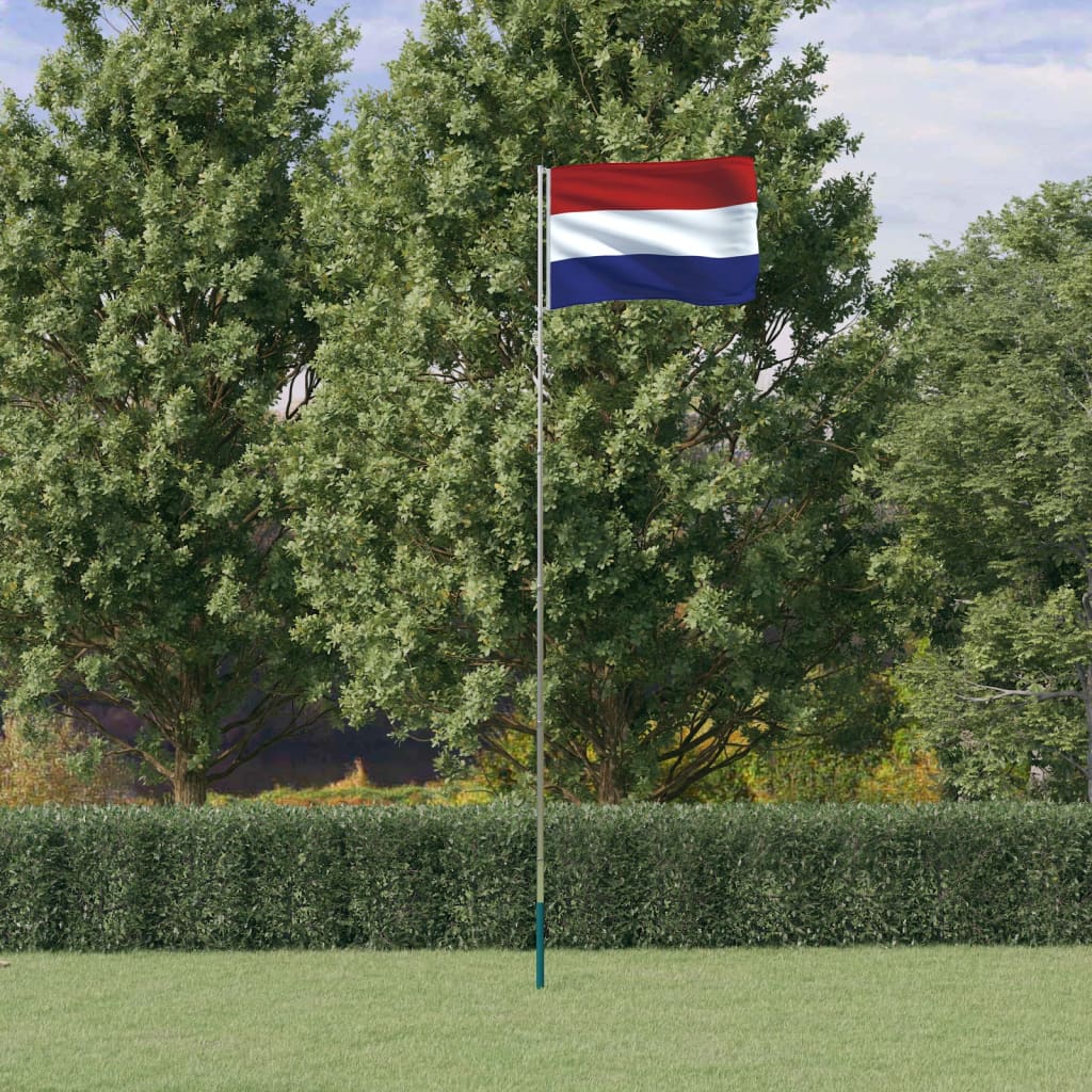 vidaXL Niederländische Flagge mit Mast 5,55 m Aluminium