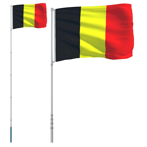 vidaXL Belgia lipp ja lipumast, 5,5 m, alumiinium