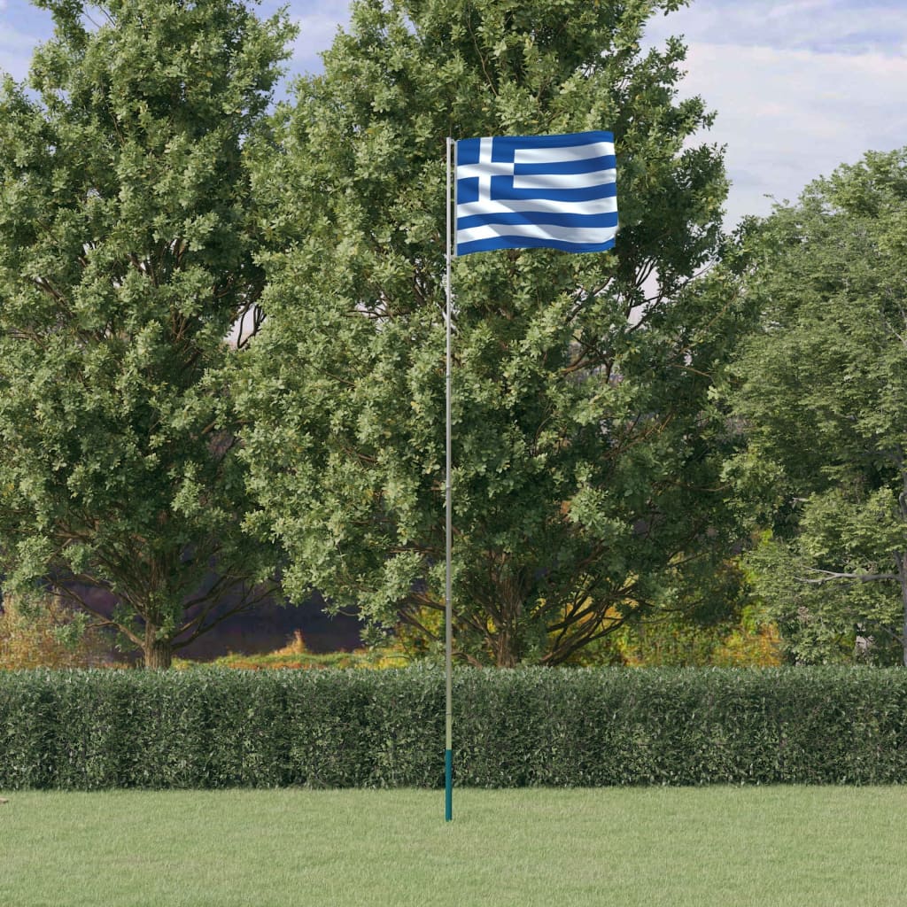 Petrashop  Vlajka Řecka a stožár 5,55 m hliník