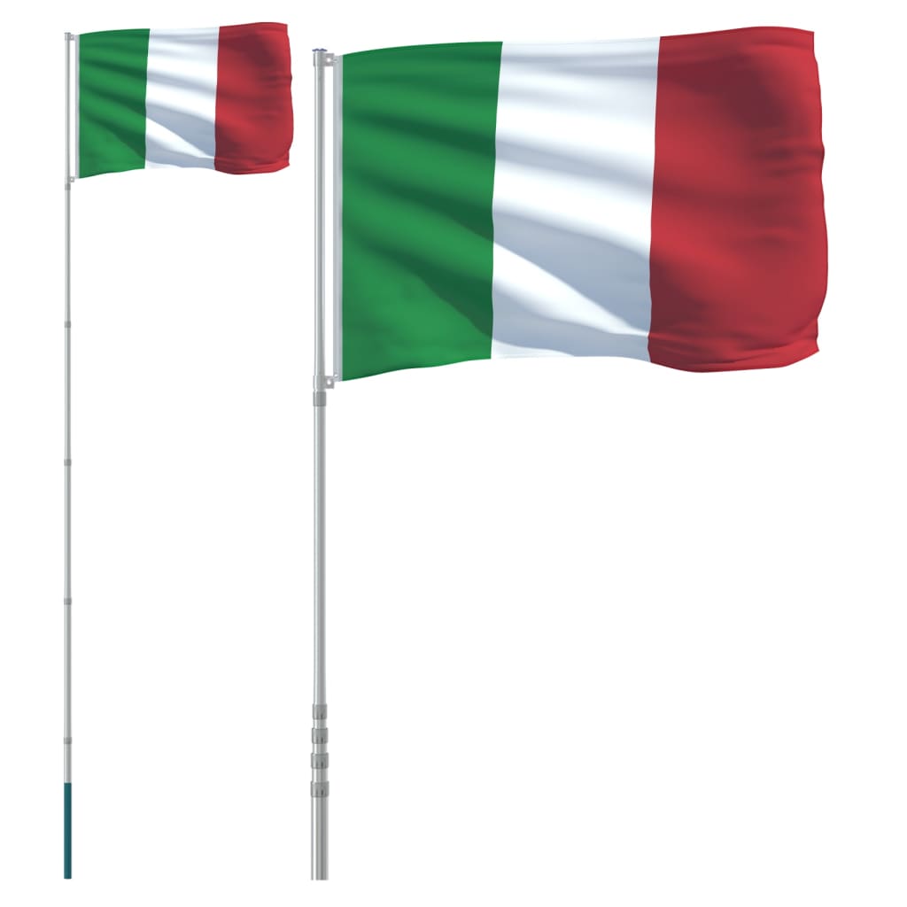 Vlajka Itálie a stožár 5,55 m hliník