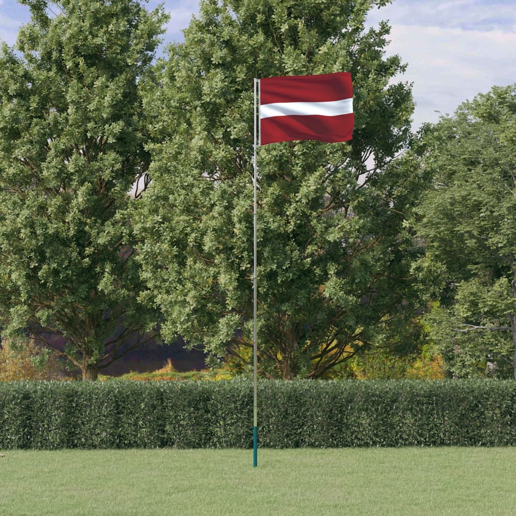 Flagge Lettlands mit Mast 5,55 m Aluminium kaufen