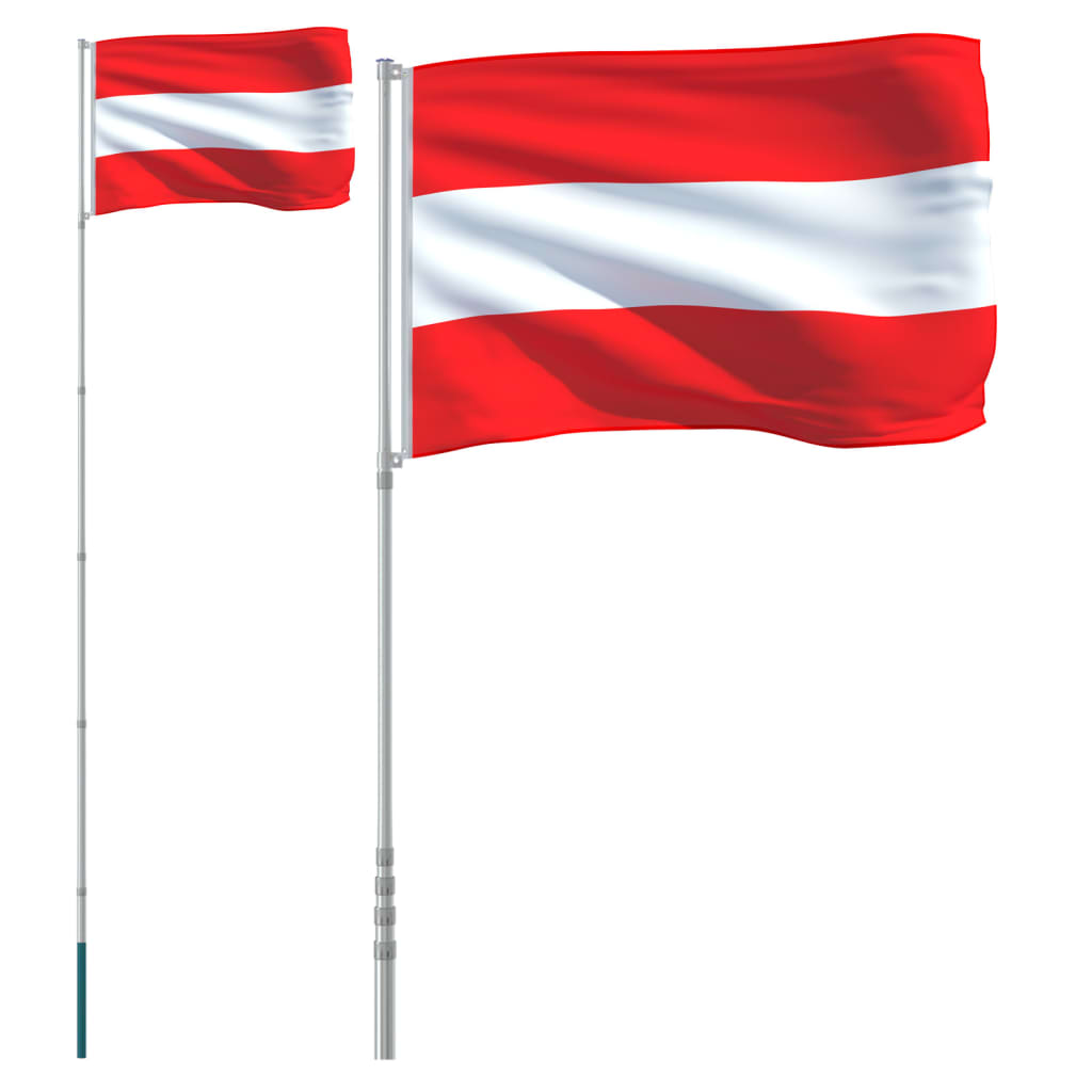 Asta e Bandiera Austria 5,55 m Alluminio