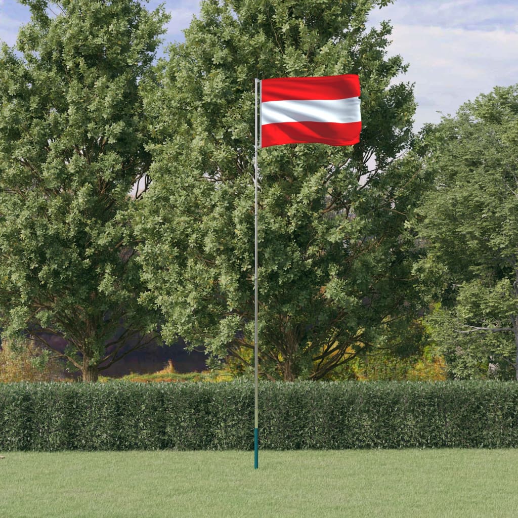 vidaXL Vlag met vlaggenmast Oostenrijk 5,55 m aluminium