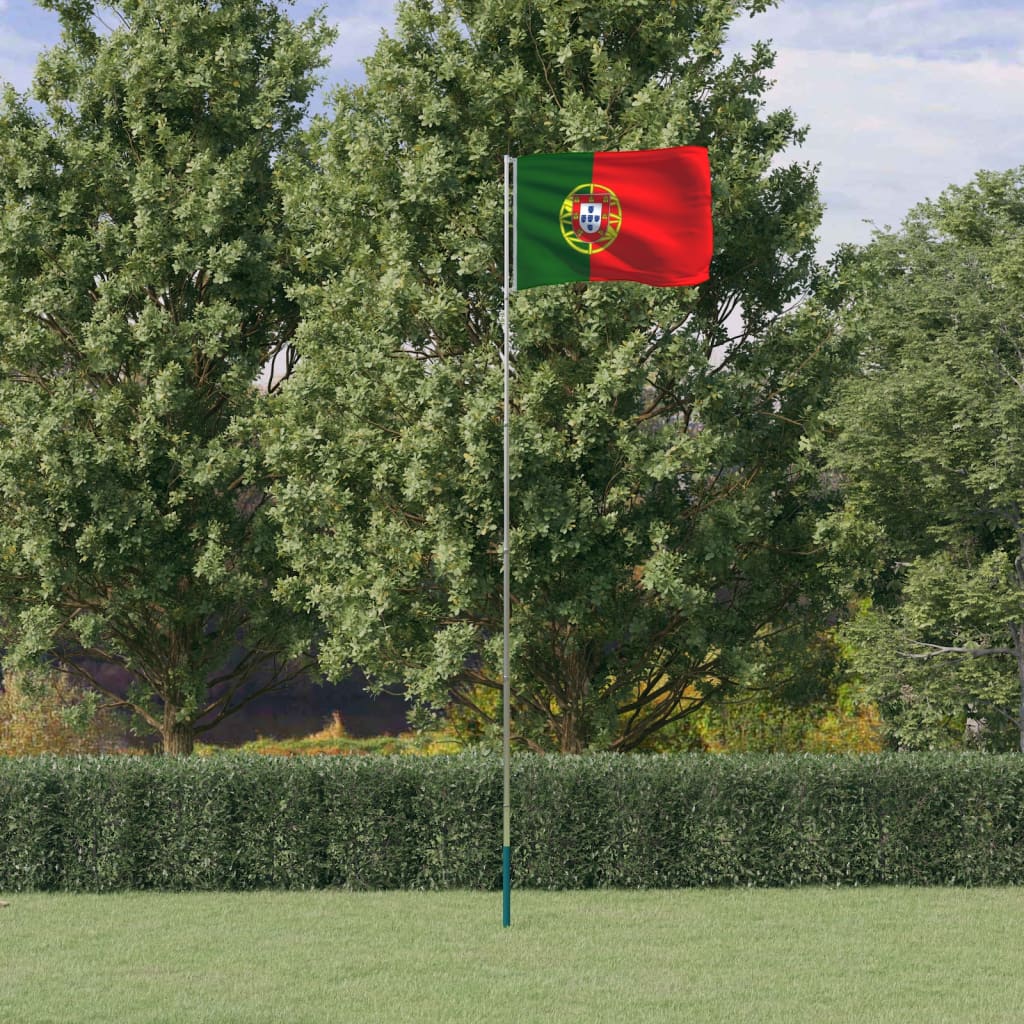 #2 - vidaXL Portugal flag og flagstang 5,55 m aluminium