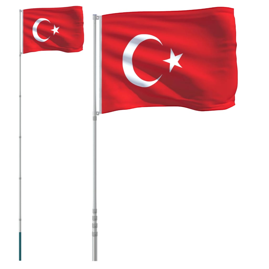 Flagge der Türkei mit Mast 5,55 m Aluminium - Weddig Holz