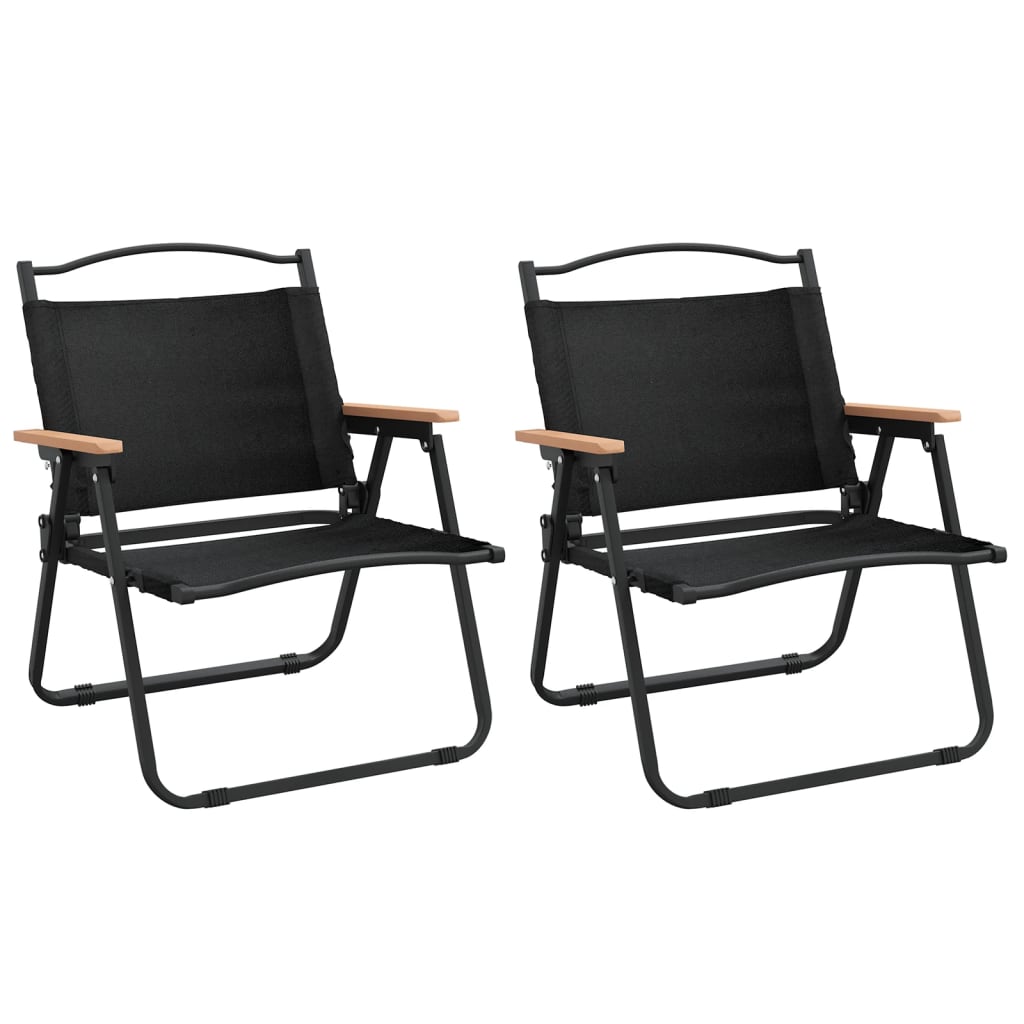 Image of vidaXL Camping Chairs 2 pcs Black 54x43x59cm Oxford Fabric