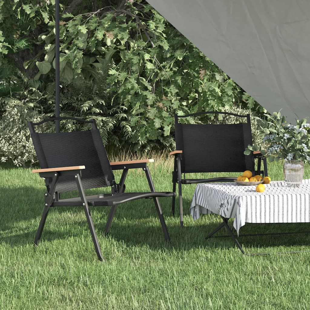 vidaXL Campingstühle 2 Stk. Schwarz 54x43x59 cm Oxford-Gewebe