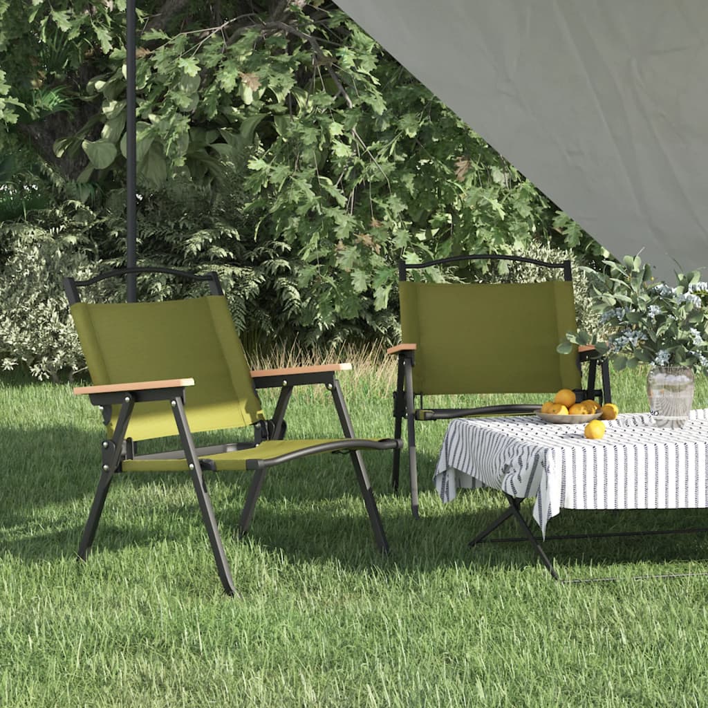 vidaXL Campingstühle 2 Stk. Grün 54x43x59 cm Oxford-Gewebe