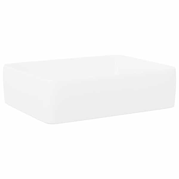 vidaXL valamu, valge, 48x37x13 cm, keraamiline, kandiline