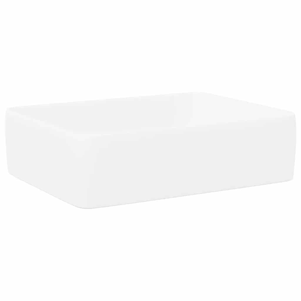vidaXL Umyvadlo bílé 48 x 37 x 13 cm keramika obdélníkové