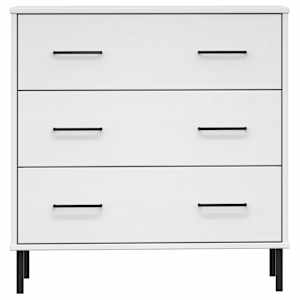 Příborník se 3 zásuvkami bílý 77x40x79,5 cm masivní dřevo OSLO - obrázek 4