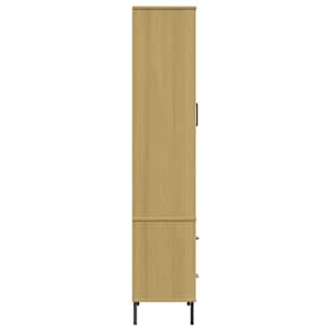 Knihovna s kovovými nohami hnědá 85x35x172,5 cm masiv OSLO - obrázek 6