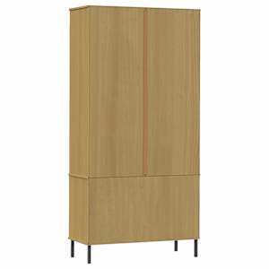 Knihovna s kovovými nohami hnědá 85x35x172,5 cm masiv OSLO - obrázek 7