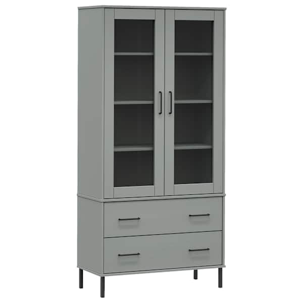 vidaXL raamatukapp metalljalgadega hall 85x35x172,5 cm t&auml;ispuit "OSLO"
