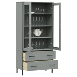 vidaXL Bokhylle med metallben gr&aring; 85x35x172,5 cm heltre OSLO