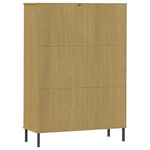 Knihovna s kovovými nohami hnědá 90x35x128,5 cm masiv OSLO - obrázek 7