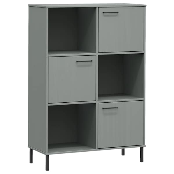 vidaXL raamatukapp metalljalgadega hall 90x35x128,5 cm t&auml;ispuit "OSLO"