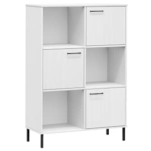 vidaXL raamatukapp metalljalgadega valge 90x35x128,5cm t&auml;ispuit "OSLO"