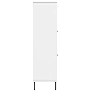 Knihovna s kovovými nohami bílá 90 x 35 x 128,5 cm masiv OSLO - obrázek 6
