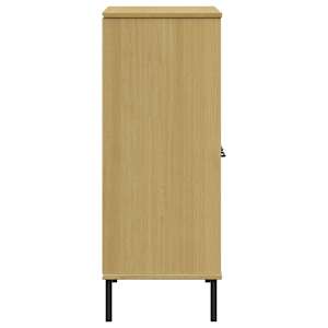 Knihovna s kovovými nohami hnědá 90x35x90,5 cm masiv OSLO - obrázek 6