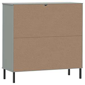 Knihovna s kovovými nohami šedá 90 x 35 x 90,5 cm masiv OSLO - obrázek 7