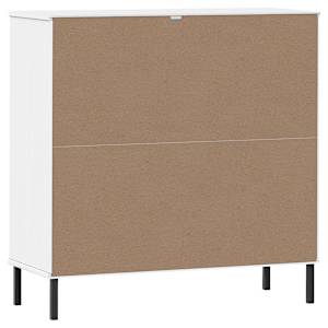 Knihovna s kovovými nohami bílá 90 x 35 x 90,5 cm masiv OSLO - obrázek 7