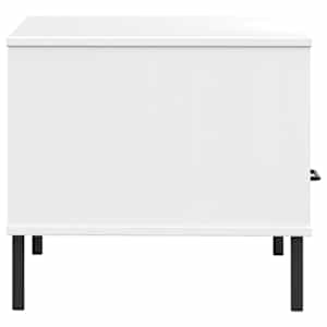 Konferenční stolek kovové nohy bílý 85 x 50 x 45 cm masiv OSLO - obrázek 6