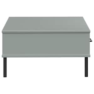 Konferenční stolek s kovovými nohami šedý masivní borovice OSLO - obrázek 6