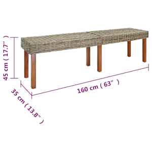 lavice Přírodní 160 x 35 x 45 cm Masivní mangové dřevo - obrázek 5