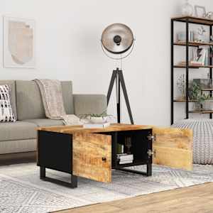 Konferenční stolek 80 x 50 x 40 cm masivní mangovník a kompozit - obrázek 3