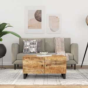 Konferenční stolek 80 x 50 x 40 cm masivní mangovník a kompozit - obrázek 1