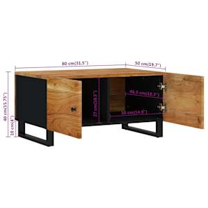 Konferenční stolek 80 x 50 x 40 cm masivní akácie a kompozit - obrázek 9