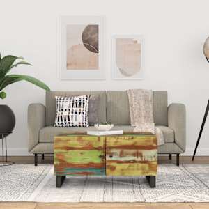 Konferenční stolek 80 x 50 x 40 cm recyklované dřevo a kompozit - obrázek 1