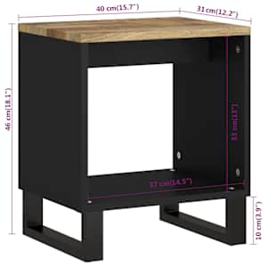 Konferenční stolek 40 x 31 x 46 cm masivní mangovník a kompozit - obrázek 9